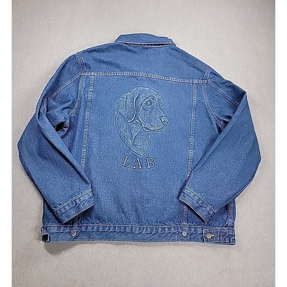 Vintage Tyca Denim‎ Jacket Mens 3XL Trucker Dog Embossed Machinist Workwear USA